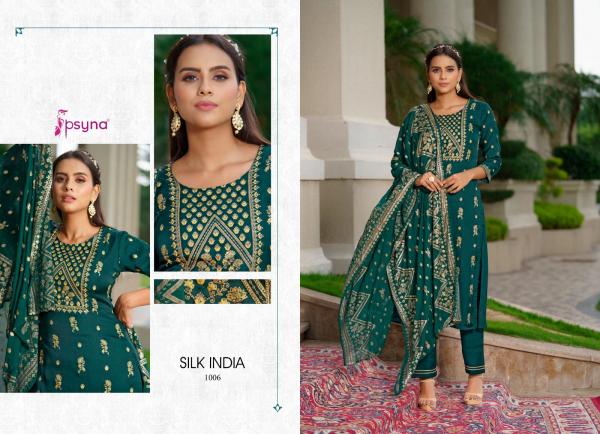 Psyna Silk India Fancy sILK Kurti With Bottom Dupatta Collection